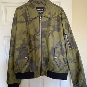 Fashion Nova Green Camouflage Bomber Jacket